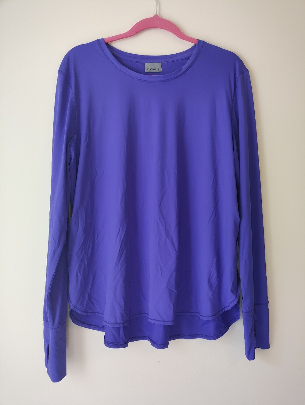 Athleta Purple Long Sleeve Workout Top With Thumb Holes